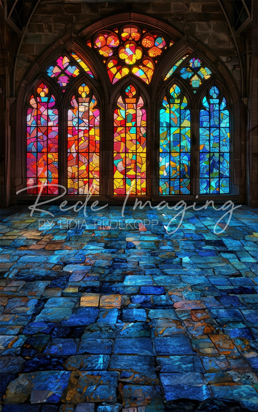 Kate Sweep Stained Glass Window Backdrop Designed by Lidia Redekopp