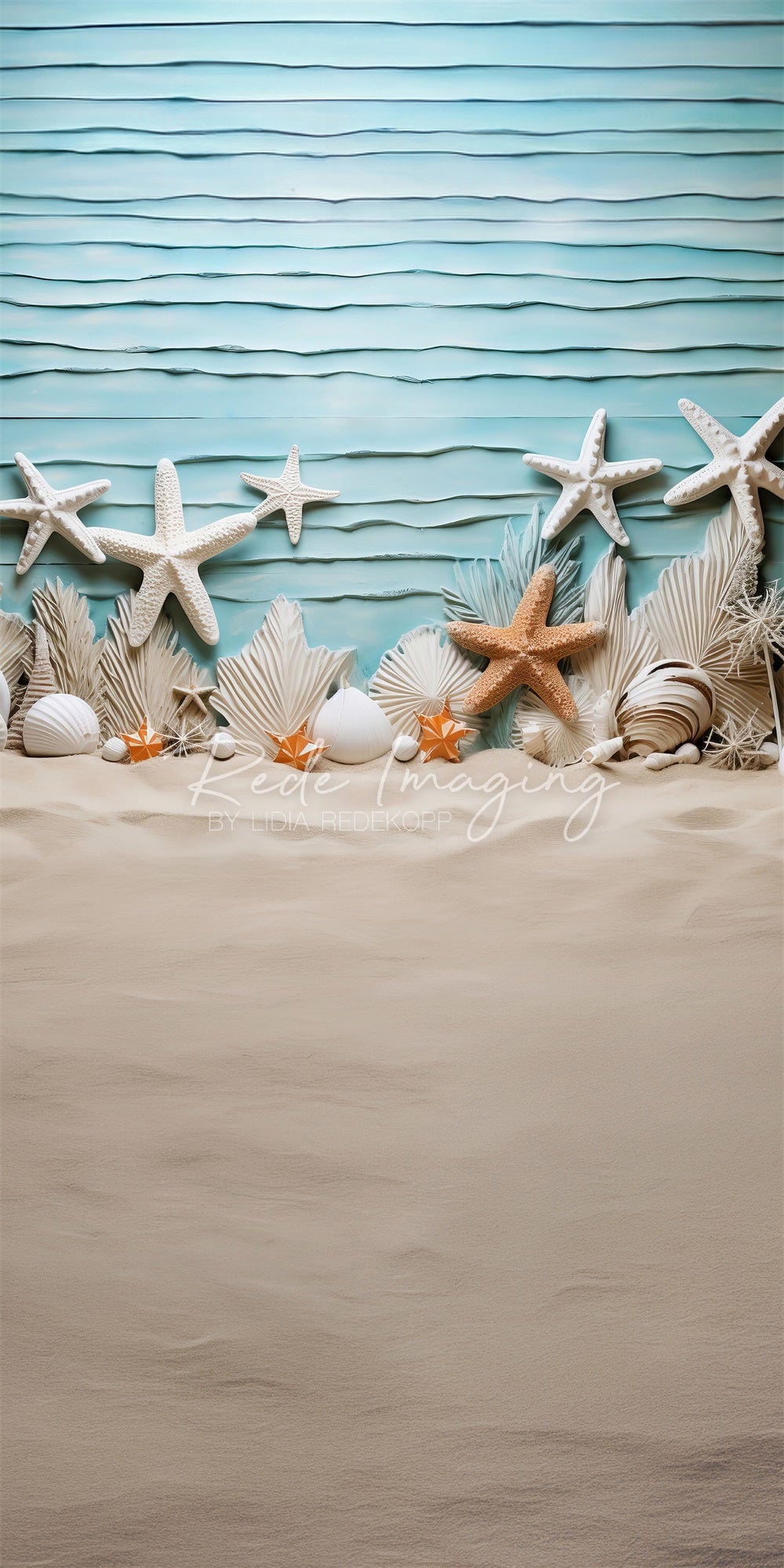 Kate Sweep Ocean Beach Starfish Backdrop Designed by Lidia Redekopp