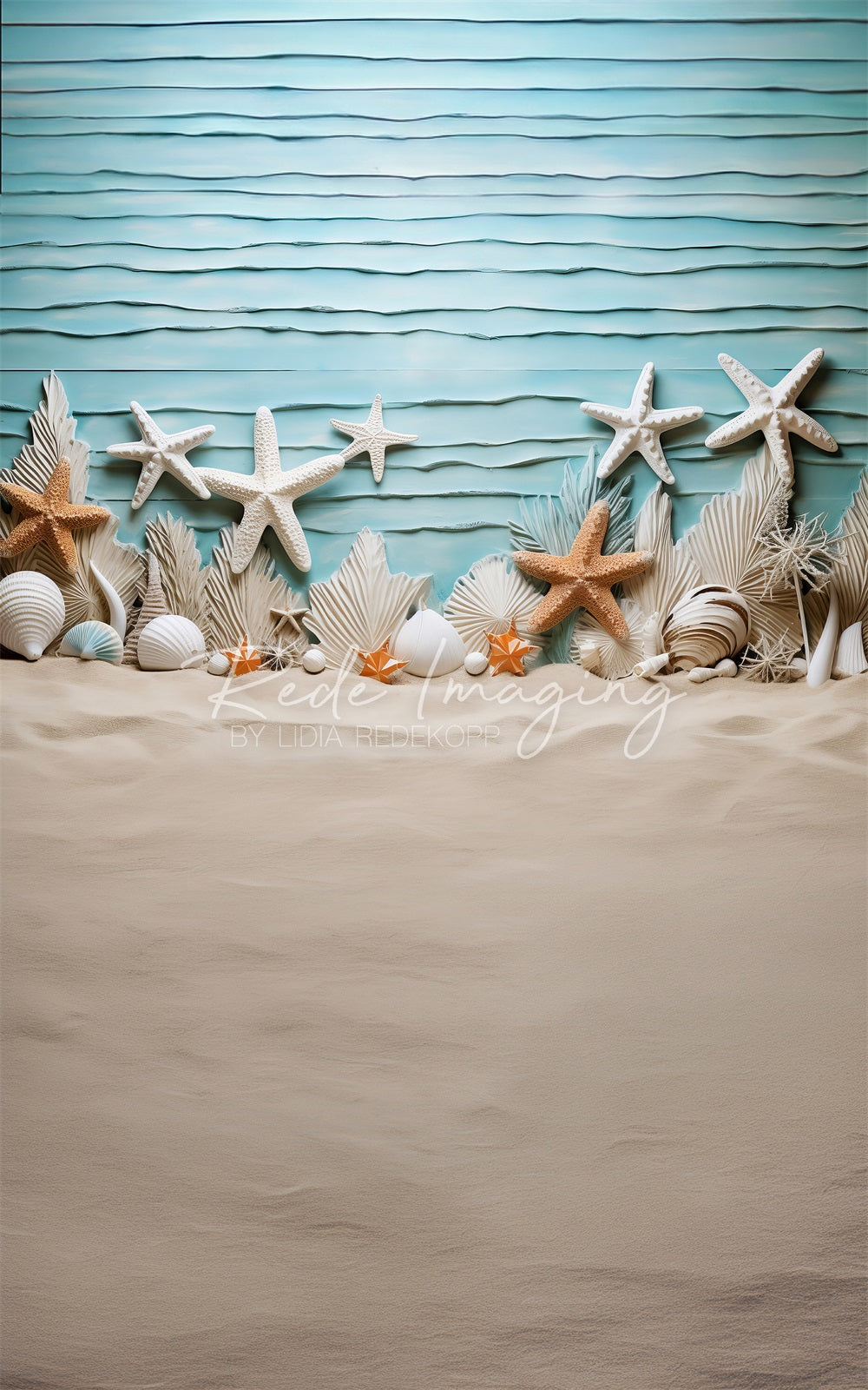 Kate Sweep Ocean Beach Starfish Backdrop Designed by Lidia Redekopp