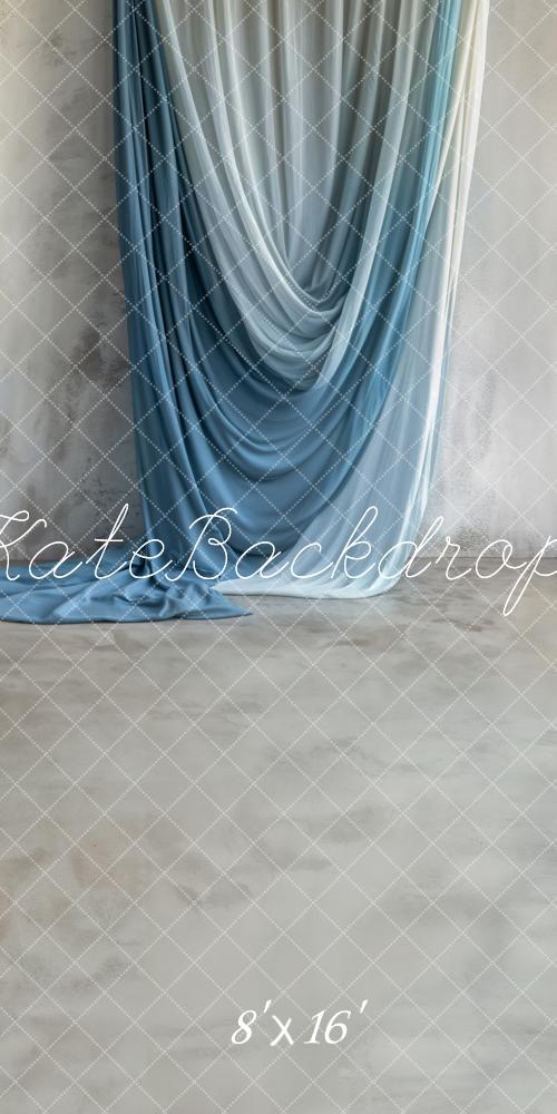 Kate Sweep Blue Curtain Backdrop Designed by Emetselch