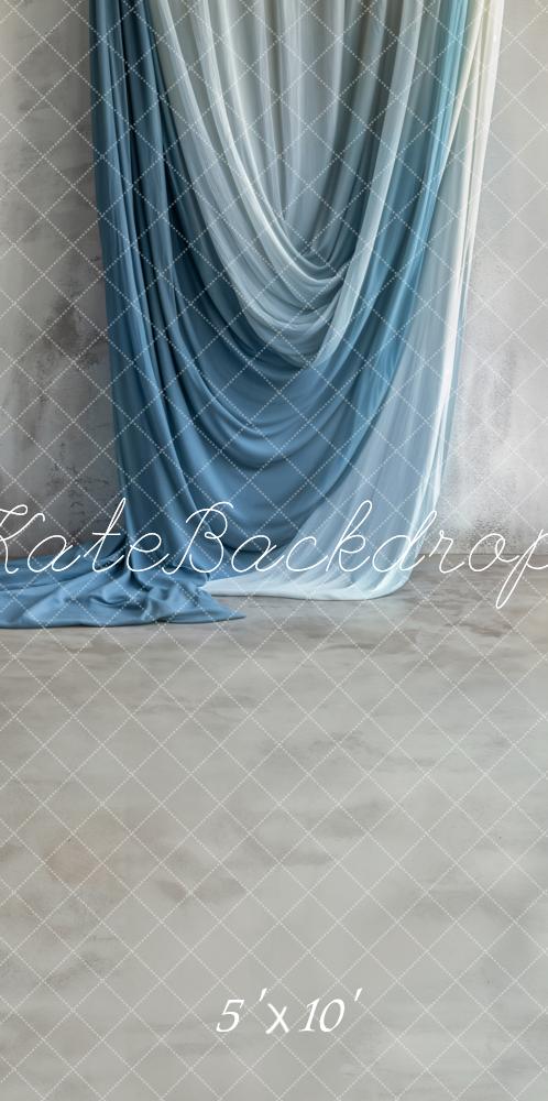 Kate Sweep Blue Curtain Backdrop Designed by Emetselch