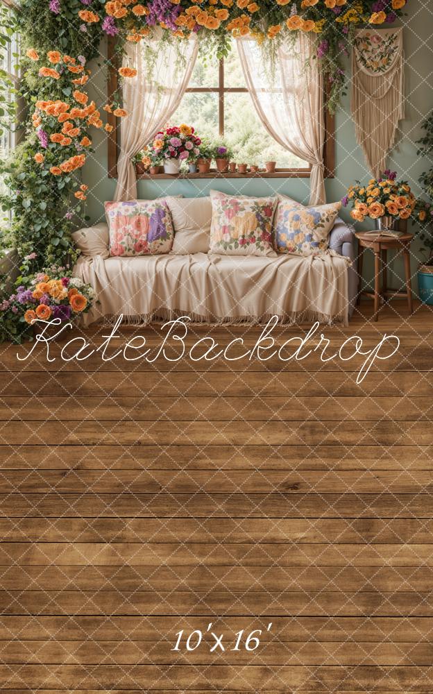 Kate Sweep Spring Floral Window Sofa Backdrop Designed by Emetselch