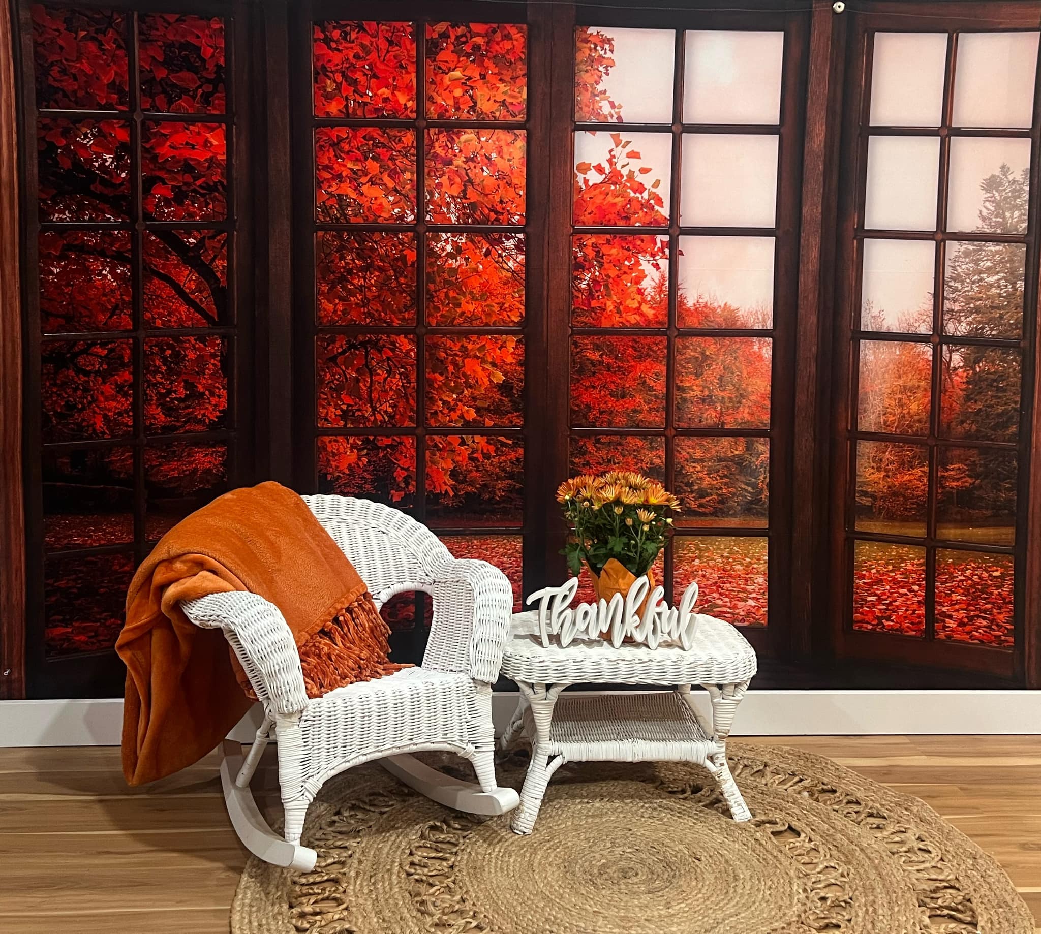 Kate Autumn Fallen Leaves Backdrop Window for Photography - Kate Backdrop AU