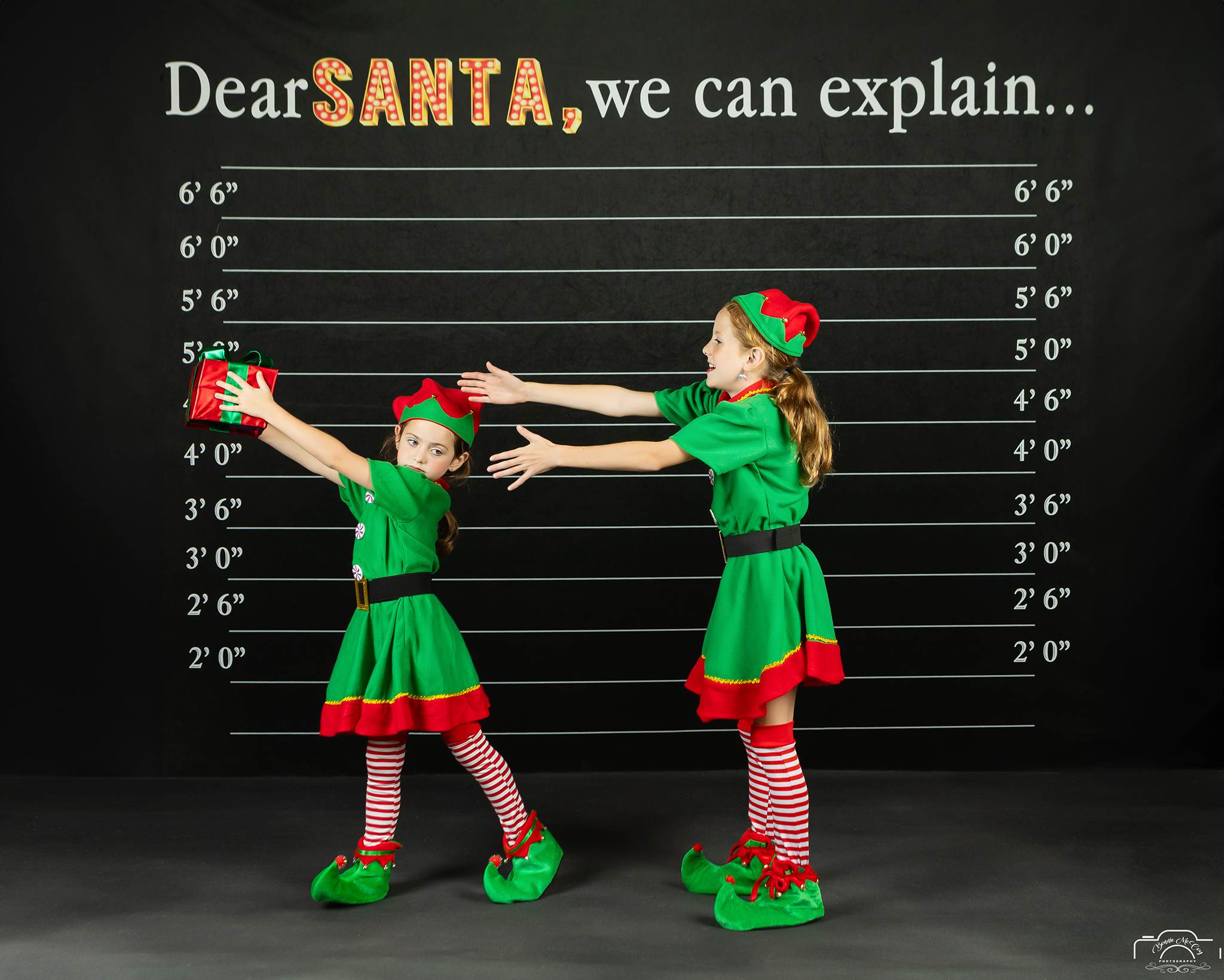 Kate Dear Santa Word Backdrop Black Christmas for Photography