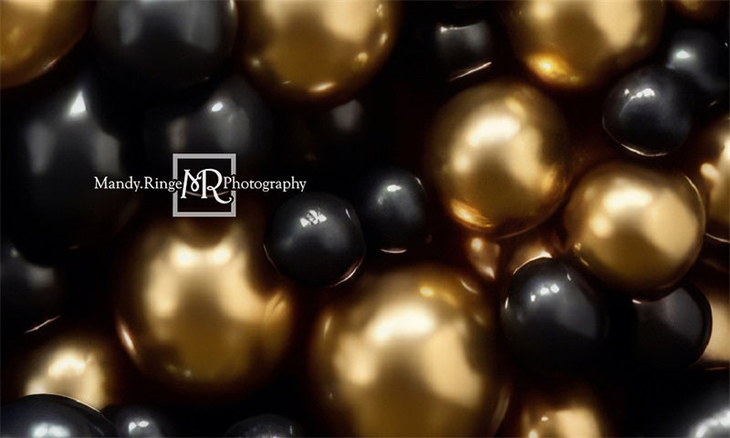 Kate Black Gold Balloon Party Backdrop Designed by Mandy Ringe Photography