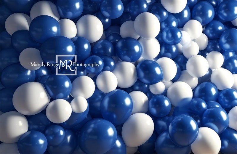 Kate Blue White Balloon Party Backdrop Designed by Mandy Ringe Photography