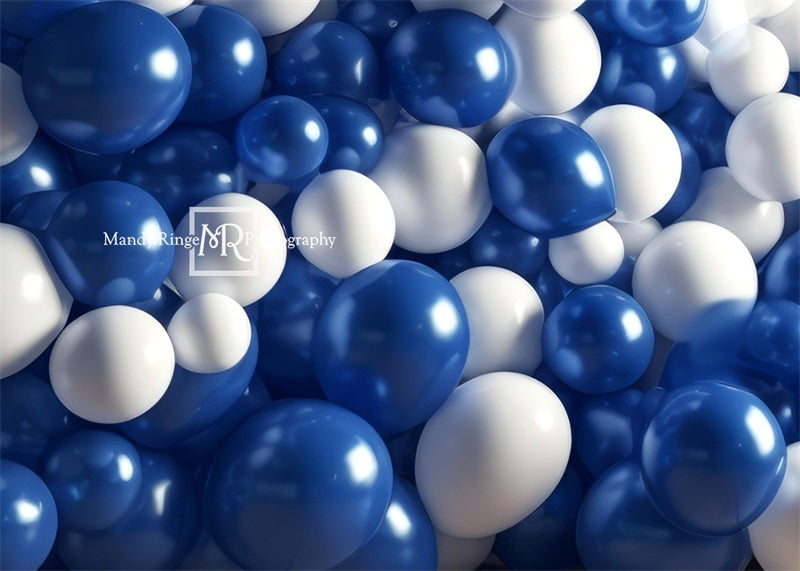 Kate Blue White Balloon Party Backdrop Designed by Mandy Ringe Photography