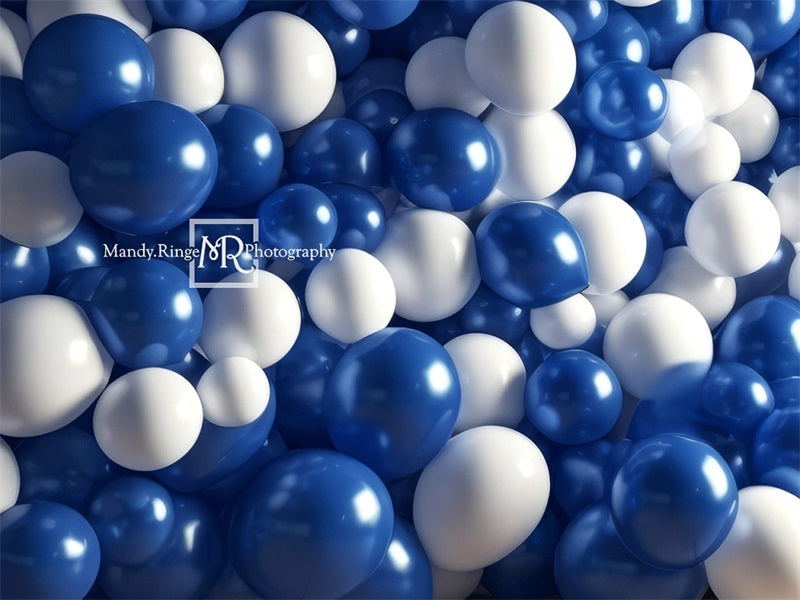 Kate Blue White Balloon Party Backdrop Designed by Mandy Ringe Photography