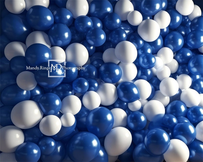 Kate Blue White Balloon Party Backdrop Designed by Mandy Ringe Photography