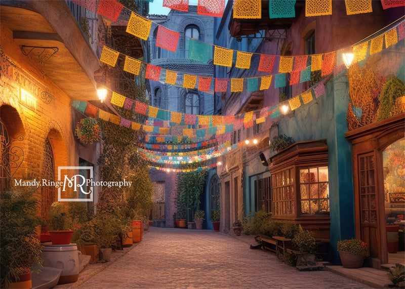 Kate Fiesta Decorated Street Backdrop Designed by Mandy Ringe Photography