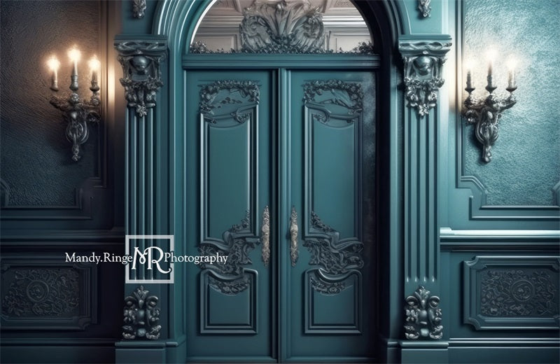 Kate Dark Teal Ornate Victorian Wall Door Designed by Mandy Ringe Photography