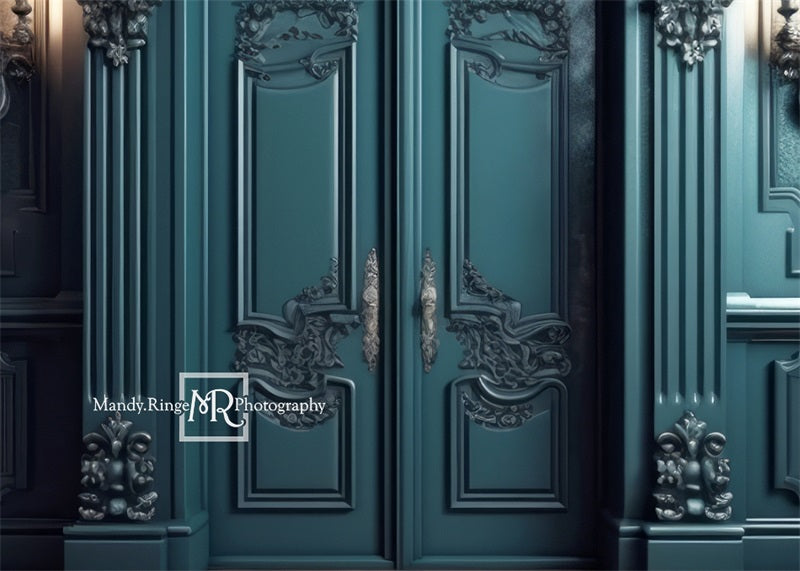 Kate Dark Teal Ornate Victorian Wall Door Designed by Mandy Ringe Photography