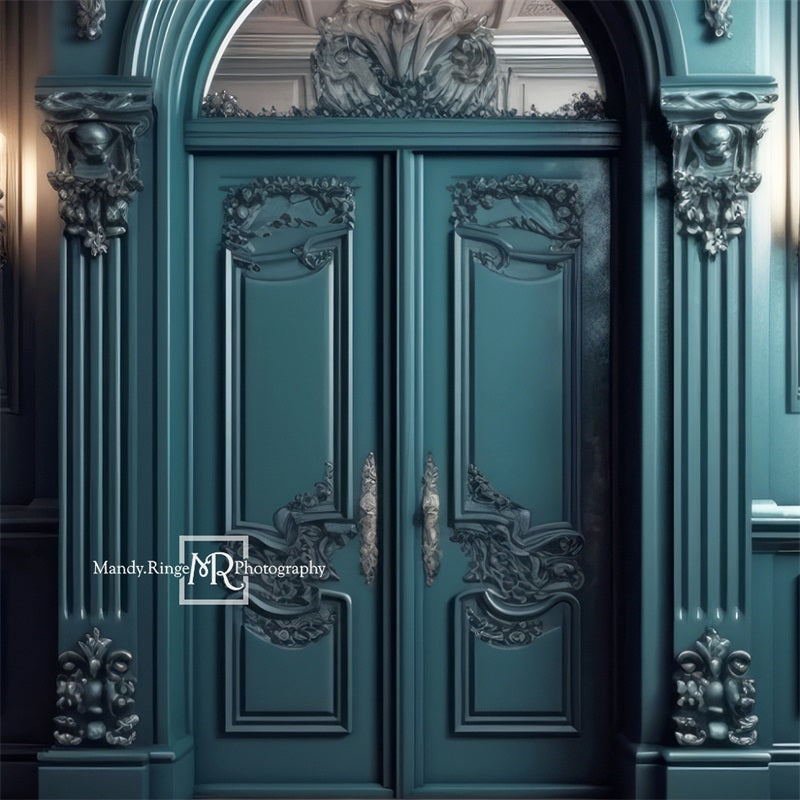 Kate Dark Teal Ornate Victorian Wall Door Designed by Mandy Ringe Photography