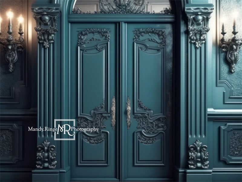 Kate Dark Teal Ornate Victorian Wall Door Designed by Mandy Ringe Photography