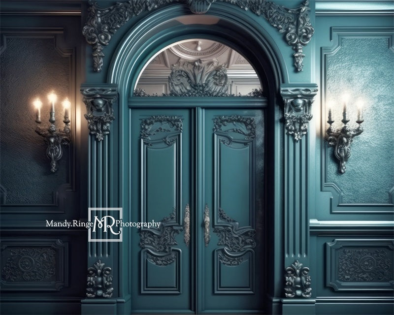 Kate Dark Teal Ornate Victorian Wall Door Designed by Mandy Ringe Photography