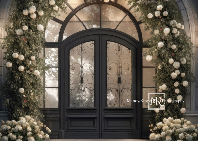 Kate Front Door Hydrangea Flower Night Backdrop Designed by Mandy Ringe Photography