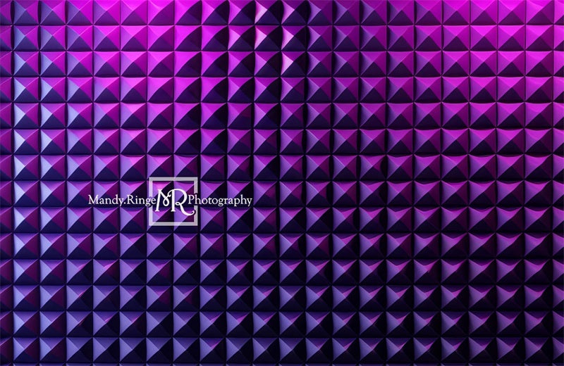 Kate Futuristic Purple Geometric Texture Wall Backdrop Designed by Mandy Ringe Photography