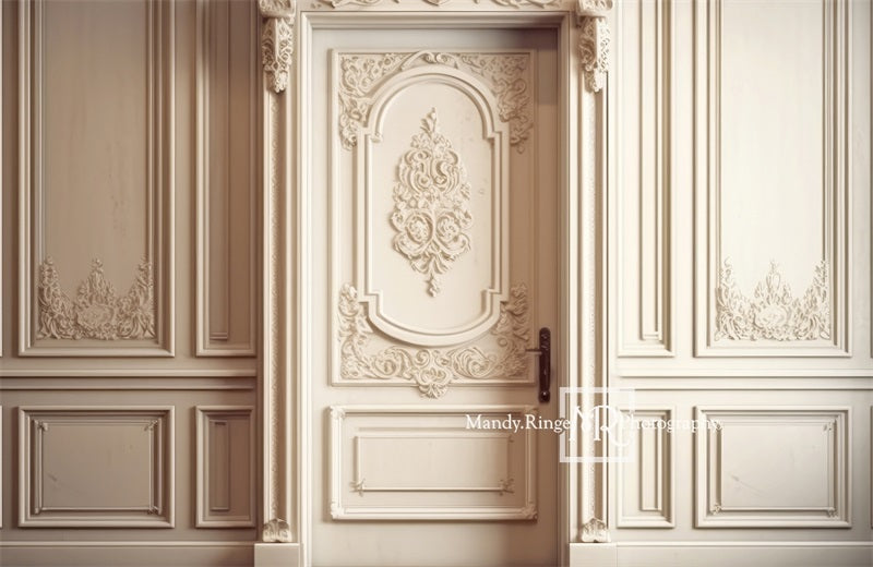 Kate Ornate Cream Victorian Wall Door Backdrop Designed by Mandy Ringe Photography