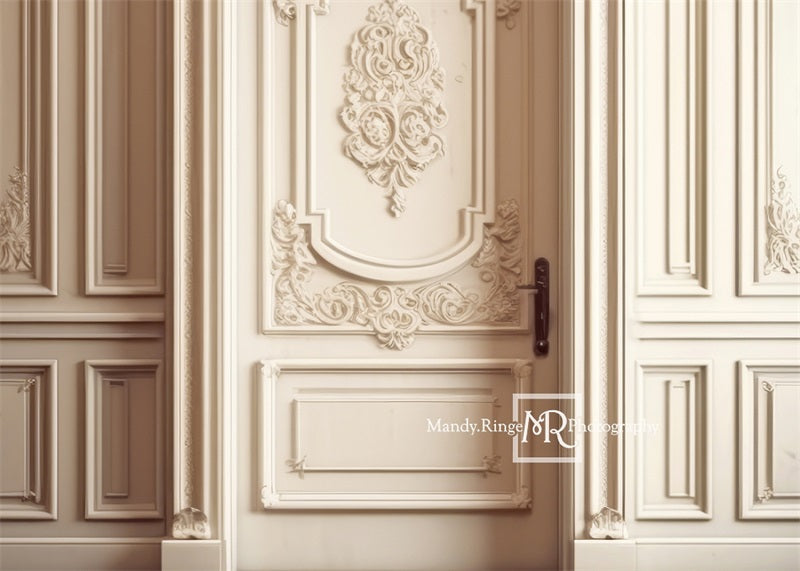 Kate Ornate Cream Victorian Wall Door Backdrop Designed by Mandy Ringe Photography