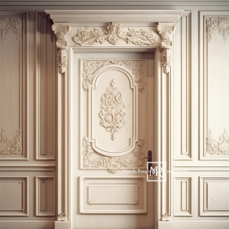 Kate Ornate Cream Victorian Wall Door Backdrop Designed by Mandy Ringe Photography