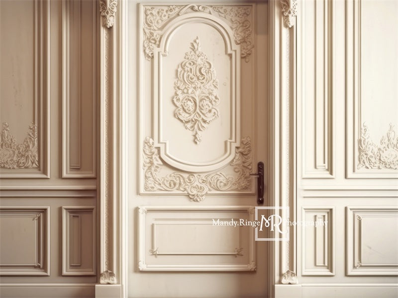 Kate Ornate Cream Victorian Wall Door Backdrop Designed by Mandy Ringe Photography