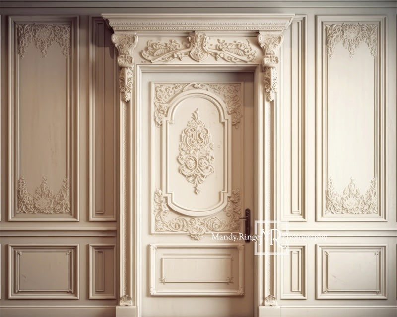 Kate Ornate Cream Victorian Wall Door Backdrop Designed by Mandy Ringe Photography