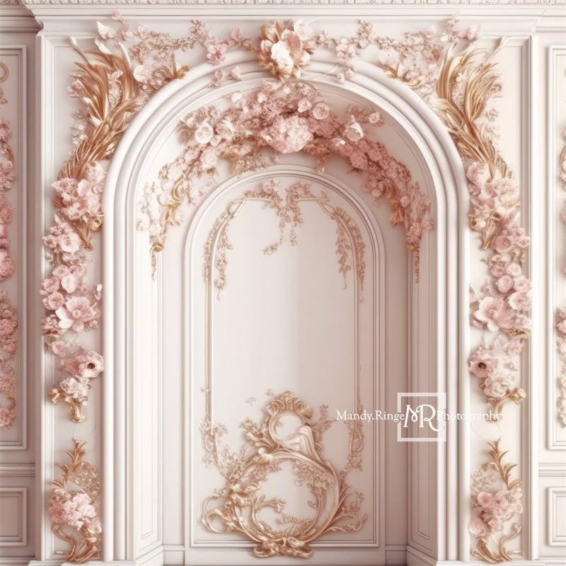 Kate Ornate Pink White Princess Wall Backdrop Designed by Mandy Ringe Photography