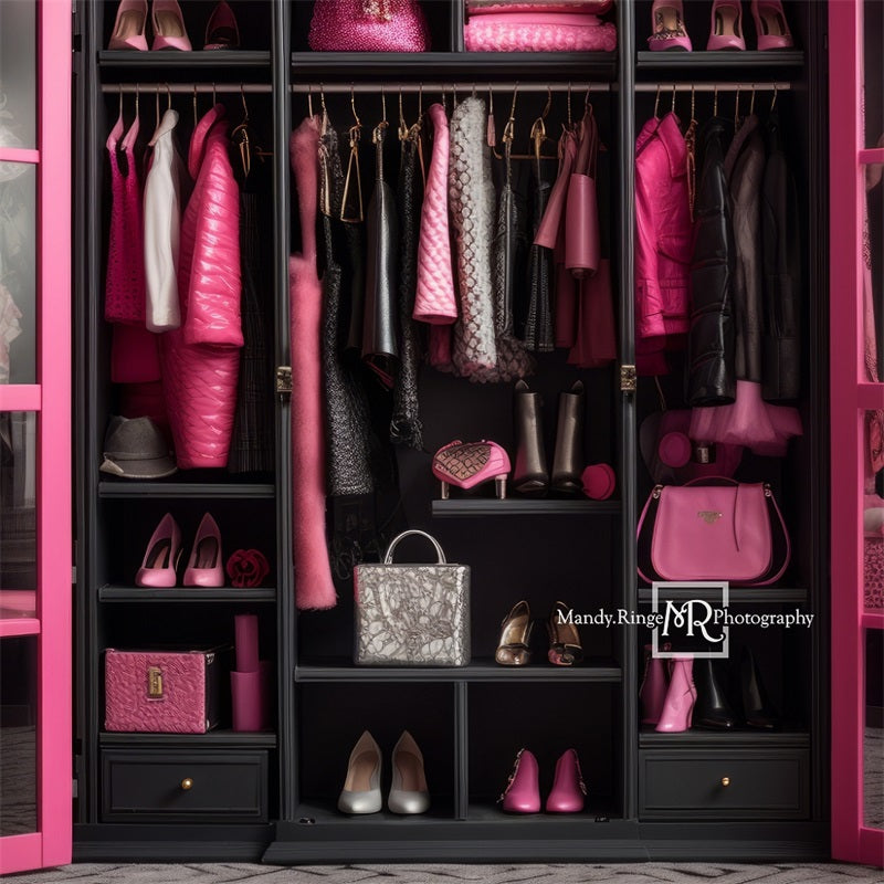 Kate Pink Black Doll Closet Backdrop for Photography – katebackdrop AU