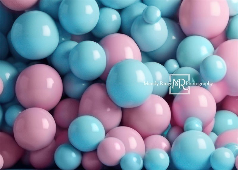 Kate Pink Blue Balloon Wall Backdrop Designed by Mandy Ringe Photography