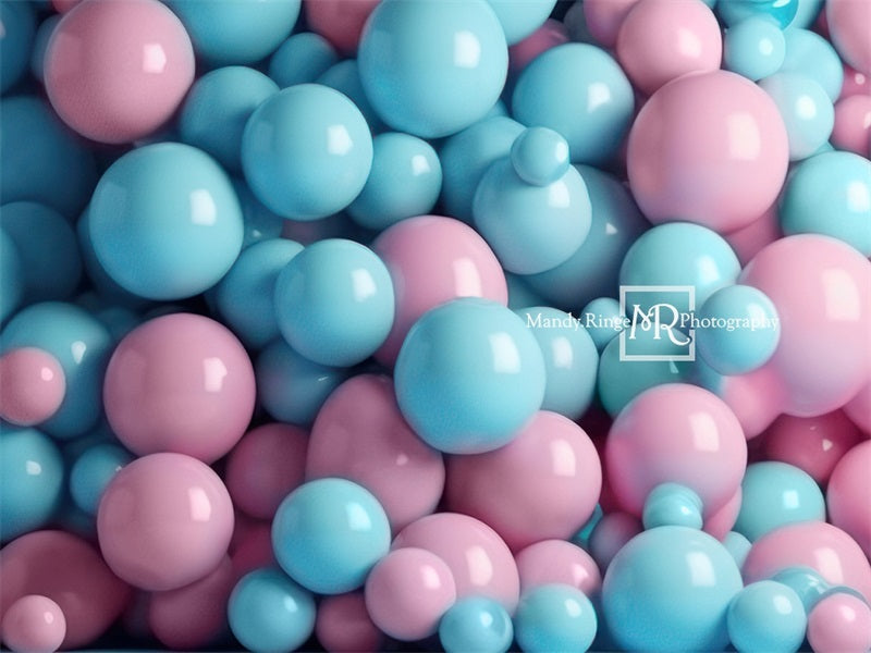 Kate Pink Blue Balloon Wall Backdrop Designed by Mandy Ringe Photography