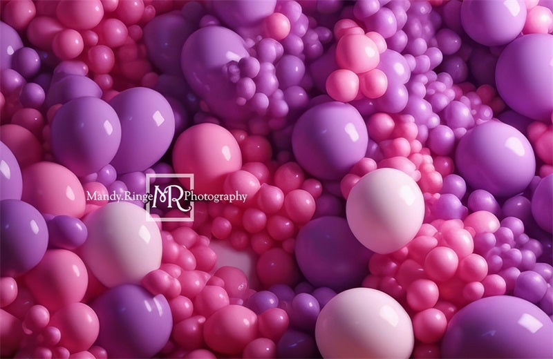 Kate Pink Purple Balloon Wall Backdrop Designed by Mandy Ringe Photography