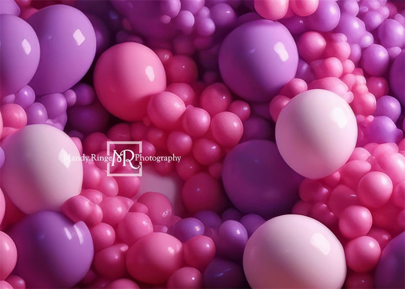 Kate Pink Purple Balloon Wall Backdrop Designed by Mandy Ringe Photography