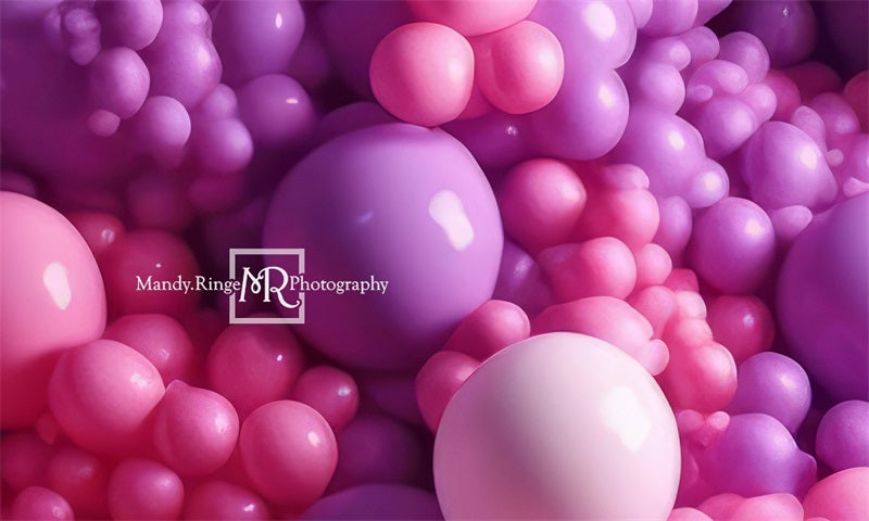 Kate Pink Purple Balloon Wall Backdrop Designed by Mandy Ringe Photography