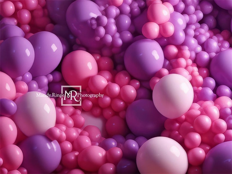 Kate Pink Purple Balloon Wall Backdrop Designed by Mandy Ringe Photography