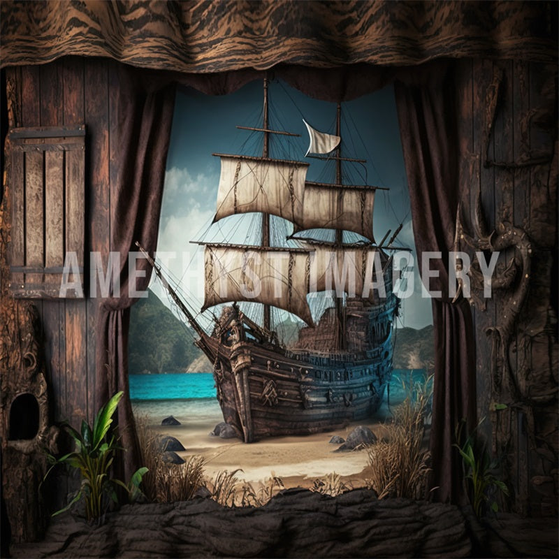 Kate Pirateship Ahoy Backdrop Designed by Angela Marie Photography