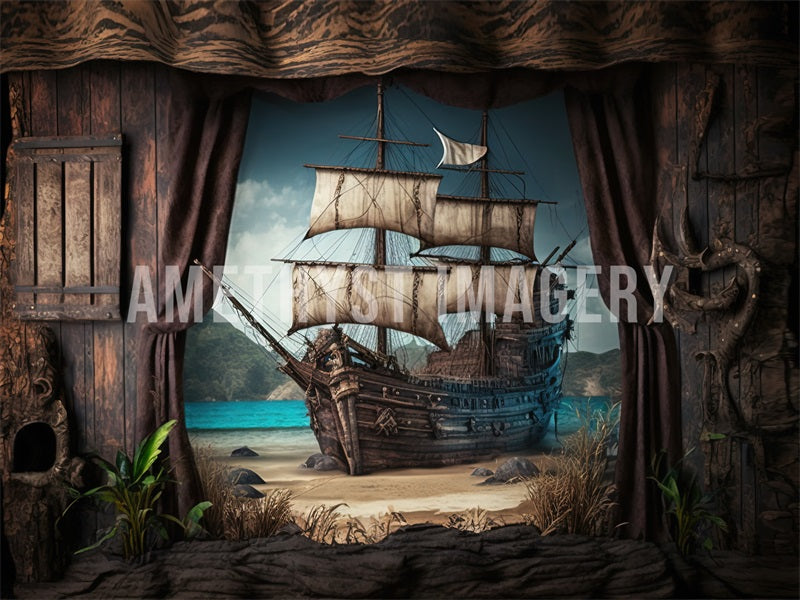 Kate Pirateship Ahoy Backdrop Designed by Angela Marie Photography