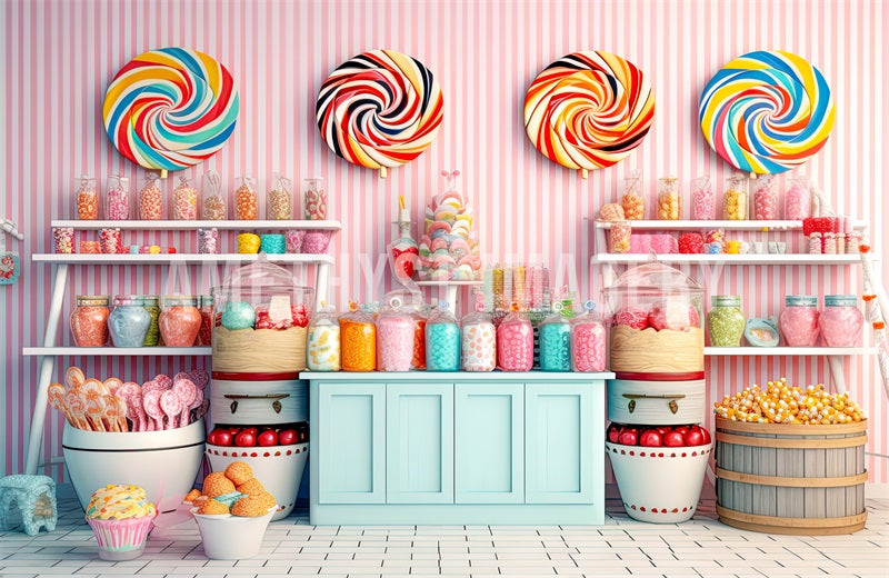 Kate Sweet Shoppe Backdrop Candy Designed by Angela Marie Photography