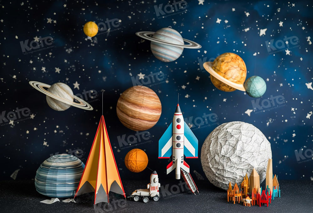 Kate Cosmic Planet Rocket Backdrop for Photography