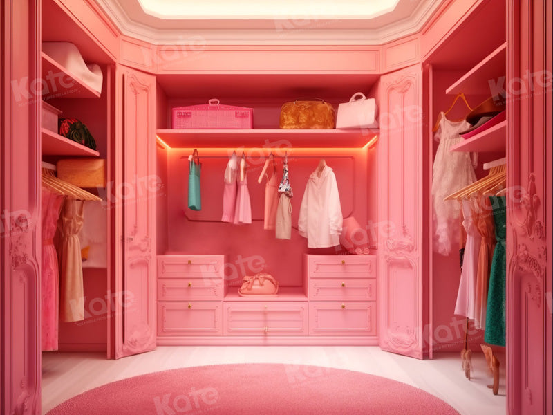 Kate Pink Princess Cloakroom Backdrop for Photography