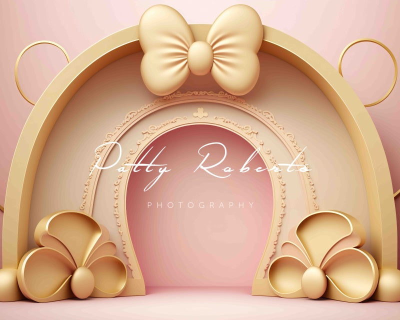 Kate Golden Pink Bow Backdrop Cake Smash Designed by Patty Robertss