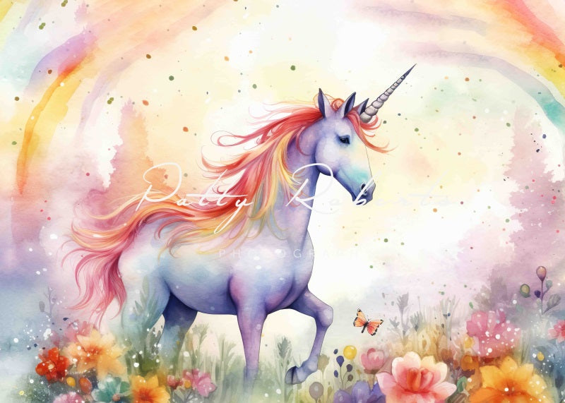 Kate Rainbow Unicorn Backdrop Designed by Patty Robertss