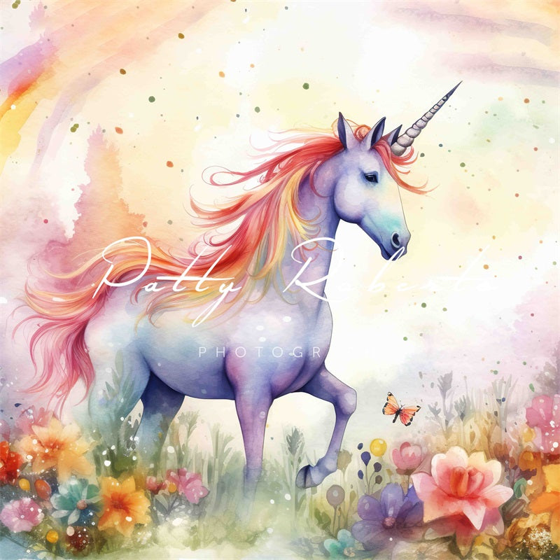 Kate Rainbow Unicorn Backdrop Designed by Patty Robertss