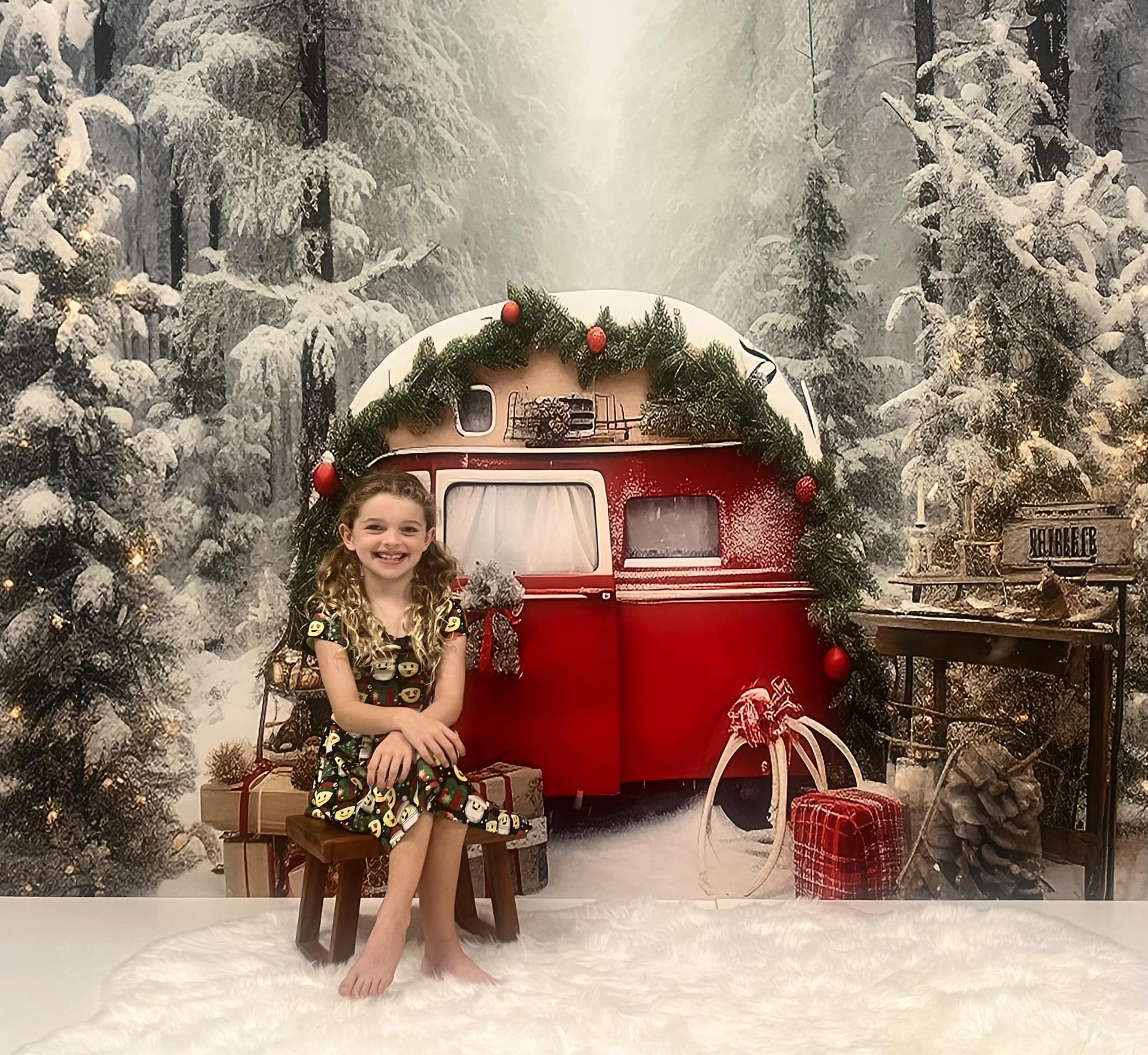 Kate Christmas Outdoor Snow Backdrop Forest for Photography