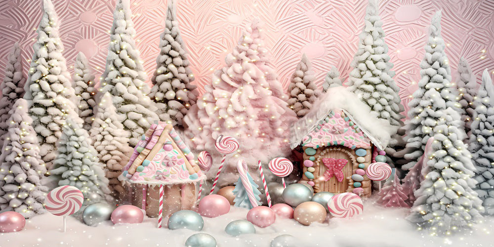 Kate Holiday Christmas Candy Party  Backdrop for Photography