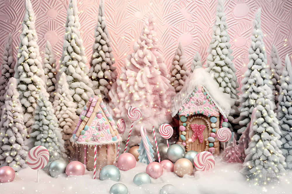 Kate Holiday Christmas Candy Party  Backdrop for Photography