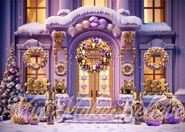 Kate Fancy Purple-Ornate Gold Backdrop Designed by Mini MakeBelieve