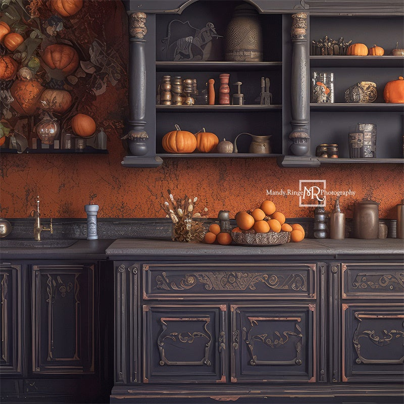 Kate Autumn Kitchen Pumpkins Backdrop Designed by Mandy Ringe Photography