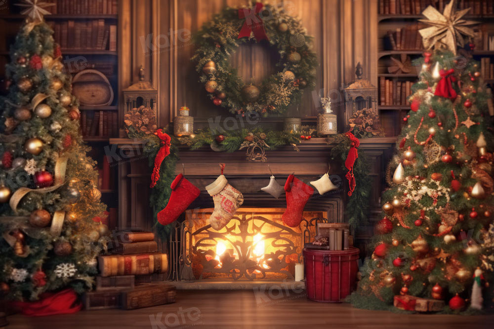 Kate Warm Christmas Tree Interior Backdrop Designed by Emetselch