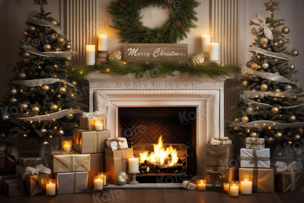 Lightning Deals-1 Kate Merry Christmas Fireplace Backdrop Designed by Emetselch