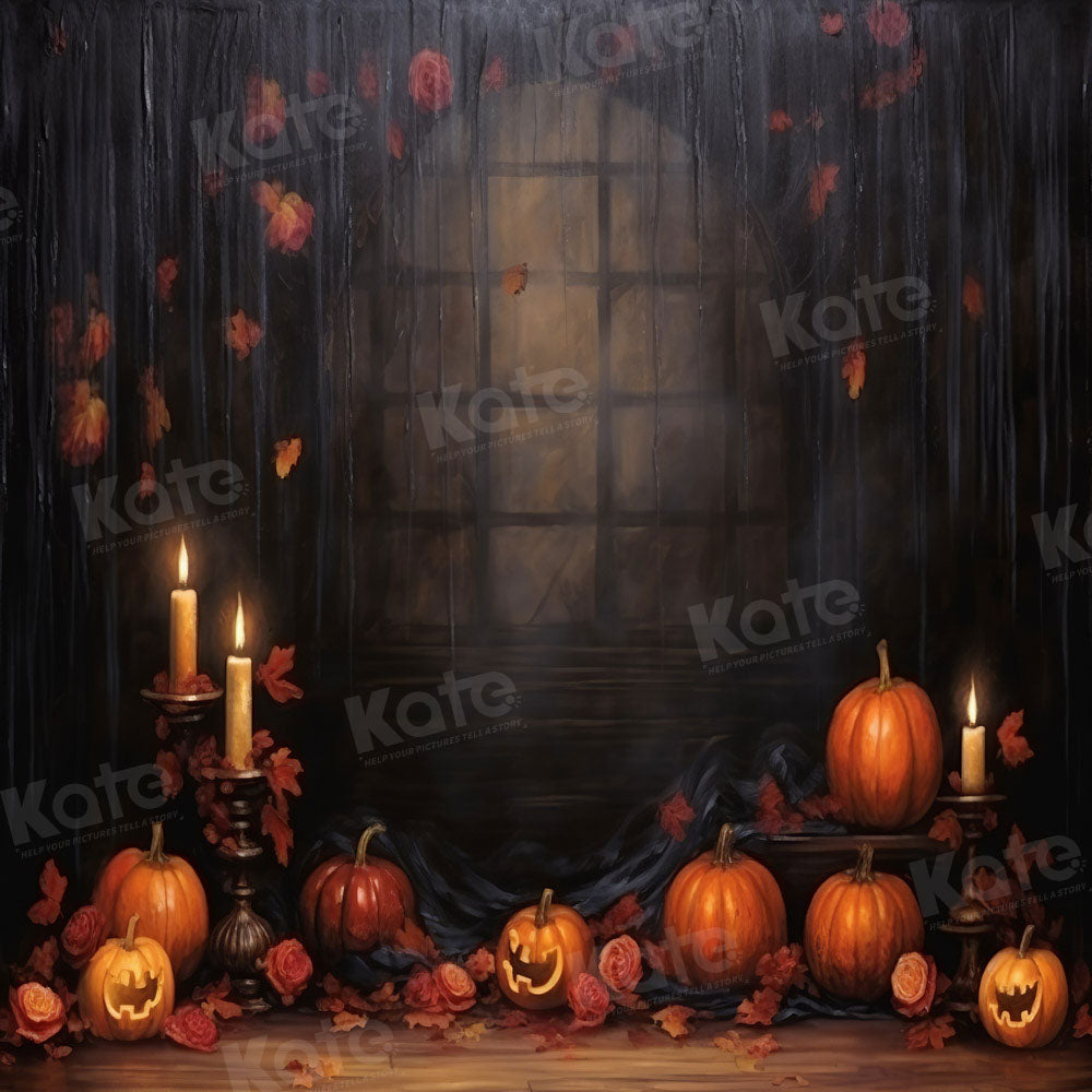 Kate Pumpkin Halloween Candle Backdrop Designed by Chain Photography